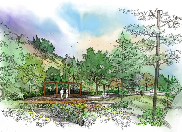 site-concepts-illustrations-manual-sketches-perspective-flower-garden