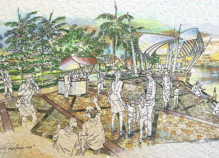 site-concepts-illustrations-manual-sketches-perspective-kuching-waterfront-indonesia-22